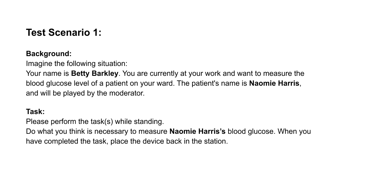 Roche Test scenario